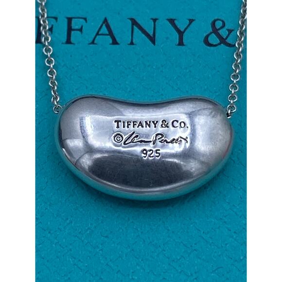 Tiffany & Co. Elsa Peretti Large Bean Pendant Necklace - Sterling Silver 16" - Picture 1 of 10